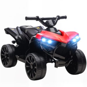AIYAPLAY ATV 6V pentru Copii, Mașinuță Electrică cu 4 Roți cu Muzică și Faruri LED, pentru Vârstele 3-8 Ani, Băieți și Fete, Roșu | Aosom Romania