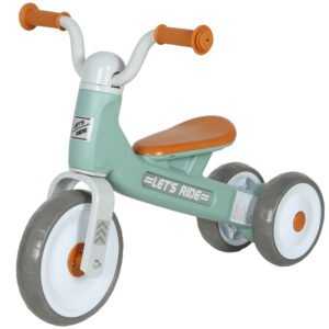 AIYAPLAY Bicicletă fără pedale pentru copii 1-3 ani până la 20 kg, 3 roți silențioase, 69 x 40 x 49 cm, verde | Aosom Romania