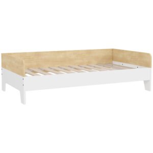 AIYAPLAY Pat pentru Copii 3-8 Ani, 143,5x74 cm, cu Panouri Laterale Înalte, Profil Jos, Alb | Aosom Romania