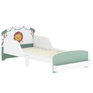 AIYAPLAY Pat pentru Copii cu Spațiu de Depozitare și Design Leu, 3-8 Ani | Aosom Romania