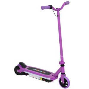 AIYAPLAY Trotinetă electrică pentru copii 6-14 ani, viteză maximă 10 km/h, lumini LED colorate, frână electrică, violet | Aosom Romania