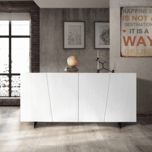 COMODA CU PICIOR STICLA - LEMN NATUR PERIAT