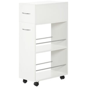 Carucior de bucatarie, carucior de depozitare, dulap cu sertar si rafturi deschise, mobilier de bucatarie HOMCOM | Aosom Romania