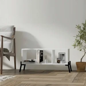 Comoda tv si biblioteca Gordon culoare alb 101 cm