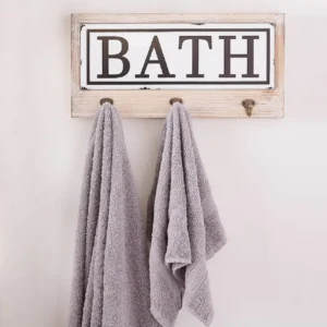 Cuier pentru prosoape cu 3 agatatori Bath Homs 35 x 25 cm, maro rustik