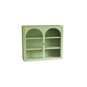 Dulap modern cu uși din sticlă, Verde | Aosom Romania