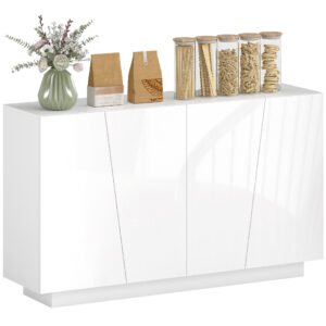 Dulap multifunctional HOMCOM cu 5 niveluri din PA alb cu polita reglabila pe 3 niveluri si baza inaltata, 150x40x88 cm | Aosom Romania