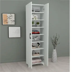Dulap multifunctional cu 8 rafturi  culoare alb185x49x32 cm