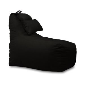 Fotoliu puf, Pufrelax Miraggio, perna inclusa, Material Impermeabil - Negru