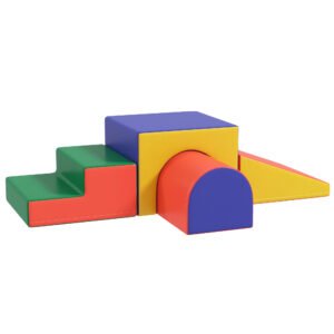 HOMCOM 4 Blocuri Construcție Modulare Moi Copii Vârste Cuprinse Între 1-3 Ani | Aosom Romania