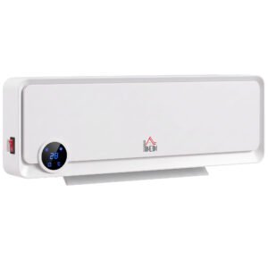 HOMCOM Aerotermă pentru montare pe perete 2000W cu telecomandă, 3 moduri, afișaj LED, timer 12h | Aosom Romania