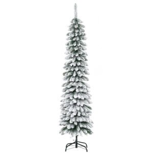 HOMCOM Brad de Crăciun Artificial cu Zăpadă și 395 Ramuri, 46x46x180 cm, Verde | Aosom Romania