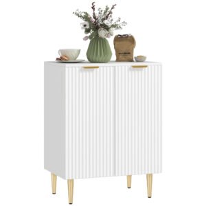 HOMCOM Bufet de bucătărie, mobilier de depozitare cu 2 uși, raft reglabil, picioare metalice ridicate, 60 x 40 x 80 cm, alb | Aosom Romania