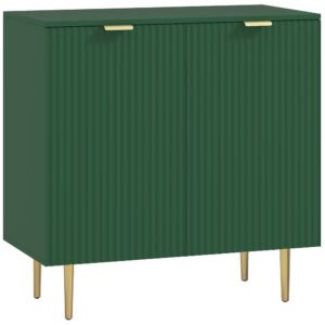 HOMCOM Bufet pentru bucătărie mobilier de depozitare cu 2 uși poliță reglabilă picioare metalice ridicate 80 x 40 x 80 cm verde măsliniu | Aosom Romania