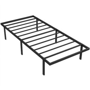 HOMCOM Cadru de pat cu spațiu de depozitare, cadru metalic, fără somieră, 90 x 200 cm | Aosom Romania