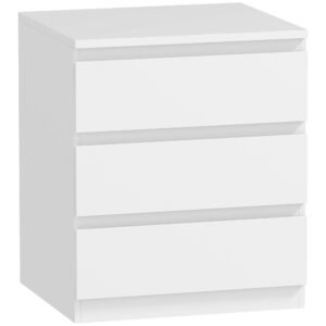 HOMCOM Comodă 3 sertare cu închidere silențioasă Comodă pentru living Birou Stil modern 45x40x52,8 cm Alb | Aosom Romania