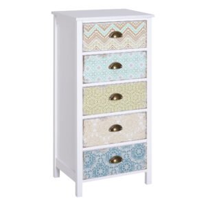 HOMCOM Comodă cu sertare comodă, design modern, 5 sertare, 46 cm x 34 cm x 97,5 cm, colorat | Aosom Romania