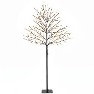 HOMCOM Copac luminos 150 cm cireș artificial iluminat 160 LED și 16 ramuri flexibile, decorațiune interioară și exterioară | Aosom Romania
