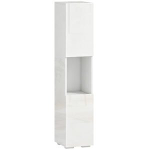 HOMCOM Dulap Multimedia Slim cu 5 Rafturi Reglabile, Alb | Aosom Romania