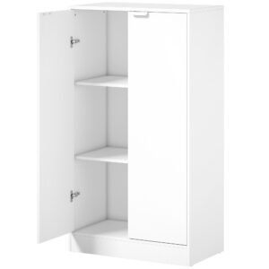 HOMCOM Dulap de Birou cu 3 Rafturi și Uși, 60x33,5x108 cm, Alb | Aosom Romania