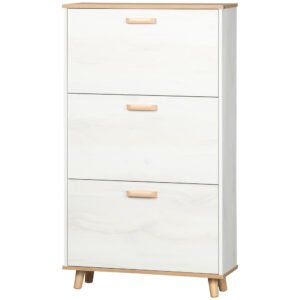 HOMCOM Dulap de pantofi din PAL cu 3 sertare si 2 rafturi interne reglabile, 70x23,5x122 cm, alb | AOSOM RO