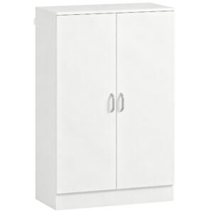 HOMCOM Dulap pentru pantofi cu 2 uși, 6 rafturi reglabile, balamale soft-close pentru 21 de perechi, lemn natural | Aosom Romania
