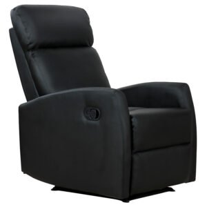 HOMCOM Fotoliu Relax Rabatabil Ergonomic Piele Sintetica 65 × 92 × 100cm, Negru | Aosom Romania