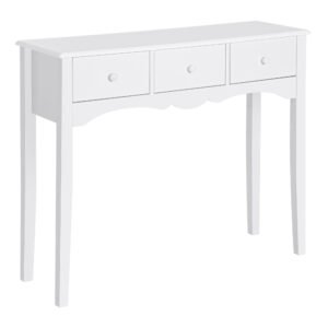 HOMCOM Masă Consolă Modernă cu 3 Sertare, Consolă de Intrare din MDF, pentru Hol, Sufragerie, 100x32x85 cm, Alb | Aosom Romania