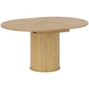 HOMCOM Masă Extensibilă Rotundă pentru 6-8 Persoane, culoare Lemn | Aosom Romania