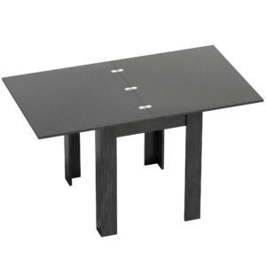 HOMCOM Masă Extensibilă de Sufragerie 4-6 Persoane, Negru | Aosom Romania