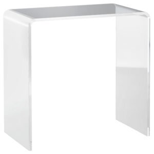 HOMCOM Masă Laterală Acrilică Fără Colturi, Margini Rotunjite, Spațiu Depozitare, 53.3x30.5x53.3cm, Transparent | Aosom Romania