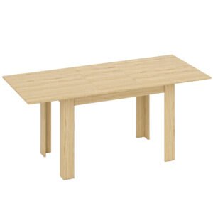 HOMCOM Masa extensibilă, 140-180 cm, finisaj lemn natural, pentru 6-8 persoane | Aosom Romania