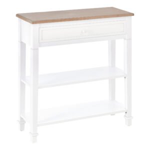 HOMCOM Masa multifunctionala pentru hol, cu sertar, lemn pin, 75.6x27.5x80.5cm, alb | Aosom Romania