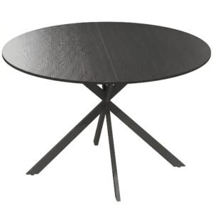 HOMCOM Masă rotundă de dining în stil industrial, cu picioare în cruce din oțel, Ø120x75 cm, negru | Aosom Romania