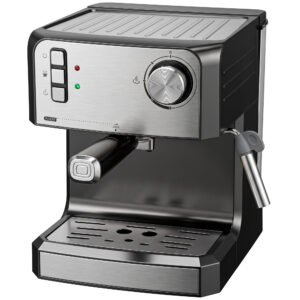 HOMCOM Mașină de espresso, mașină 20 bar cu duză pentru spumă de lapte, rezervor 1,6 L, Negru | Aosom Romania