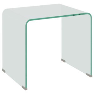 HOMCOM Măsuță de Cafea Modernă cu Picioare Antiderapante, Măsuță din Sticlă Securizată, 50x40x45 cm, Transparentă, Design Elegant | Aosom Romania
