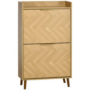 HOMCOM Mobilier pentru pantofi cu 2 uși rabatabile pentru intrare mică living dormitor 70 x 30 x 120 cm | Aosom Romania