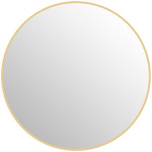 HOMCOM Oglindă Rotundă pentru Baie, din Sticlă și Oțel, Ø70x2.5 cm, culoare Auriu | Aosom Romania