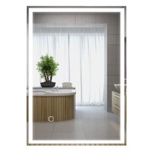 HOMCOM Oglinzi de baie, oglindă pentru baie cu LED-uri cu comutator tactil, Alb | Aosom Romania