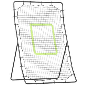 HOMCOM Plasă Rebounder Pliabilă pentru Fotbal și Baseball cu 21 de Corzi și Zonă de Precizie, 123x90x174 cm, Negru | Aosom Romania