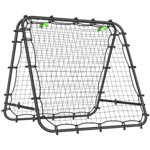 HOMCOM Plasa de fotbal pliabila din PE si  oțel, cu unghi reglabil si cuie, 100x95x90 cm, albastru | Aosom Romania