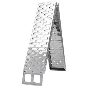 HOMCOM Rampă pentru Motociclete și Biciclete cu Sarcină Maximă 230 kg, 190x22x8 cm, Argintiu | Aosom Romania