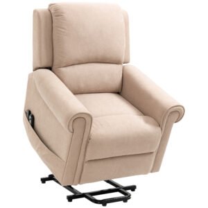 HOMCOM Scaun Electric, Rabatabil la 135° cu Telecomandă, Suport pentru Picioare și 8 Puncte de Masaj, 85x94,5x103 cm, Maro Deschis | Aosom Romania