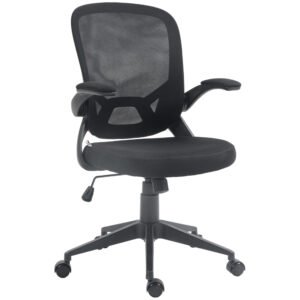 HOMCOM Scaun de Birou Ergonomic cu Înălțime Reglabilă, Scaun de Birou cu Balansoar și Țesătură Respirabilă, 59x58x96-106 cm, Negru | Aosom Romania