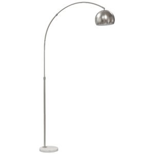 HOMCOM Stehlampe, Bogen-Design mit Marmorsockel, 167 cm, Silber | Aosom Romania