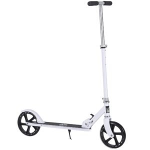HOMCOM Trotinetă Pliabilă, Ghidon Reglabil pe 4 Nivele, Sistem de Frânare în Spate pentru Copii și Adolescenți, Greutate Max. 100 kg, Dim. 88L x 37l x 75-100H cm, Alb | Aosom Romania