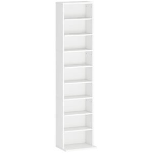 HOMCOM Unitate de Stocare pentru 260 de CD-uri/120 de DVD-uri - Alb | Aosom Romania