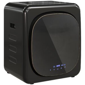 HOMCOM Uscător cu Aer, Capacitate 4kg, Timer și Program Smart, din Oțel Inoxidabil și ABS, 48x40x56 cm, Negru | Aosom Romania