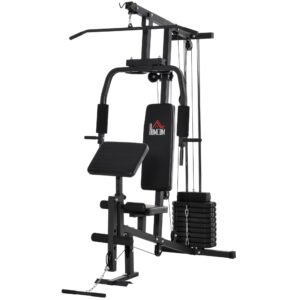 HOMCOM statie fitness pentru antrenament acasa, negru | Aosom Romania