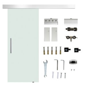 HOMCOM usa glisanta din sticla, sina silentioasa, 77.5x205cm | Aosom Romania